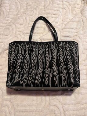 Black Cromia Bag with Silver Chain Tassles
